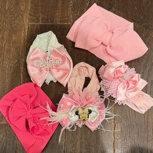 Pink Baby Headbands Set